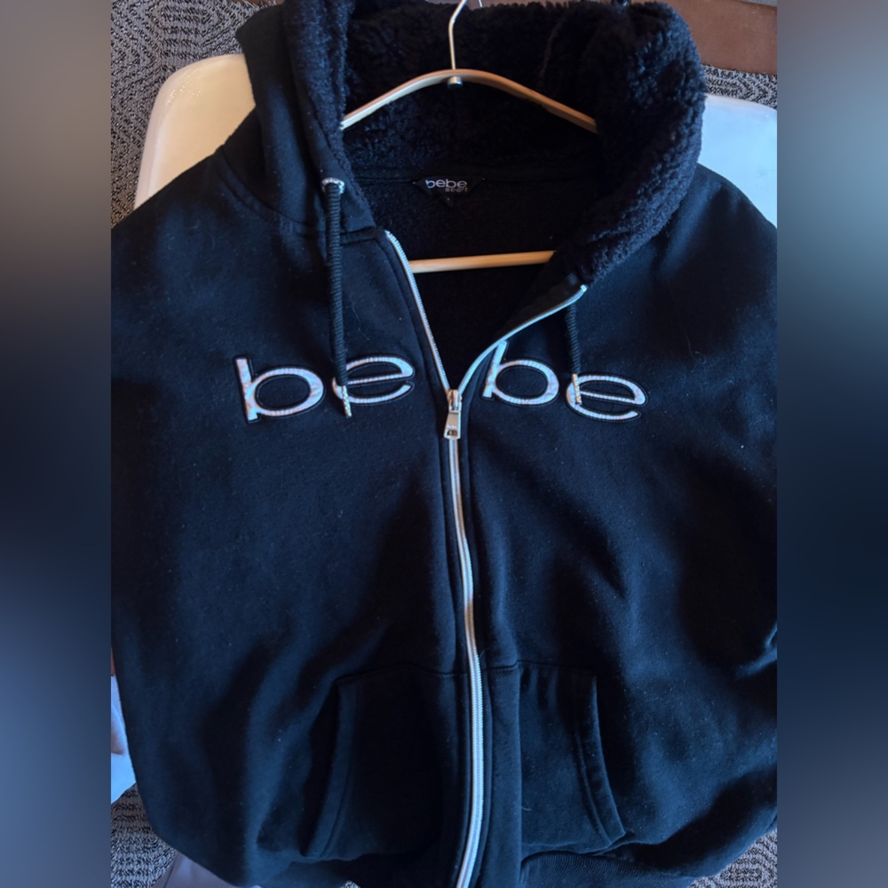 BEBE Sport Black Zip-Up Hoodie | Y2K Revival | Women’s size M
